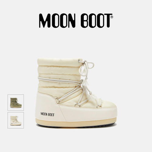 【明星同款】Moon Boot经典款男女同款奶油色EVX LIGHT尼龙短靴