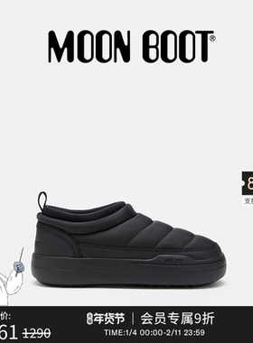 Moon Boot经典款男女同款不分左右黑色PARK SOFT 尼龙休闲鞋