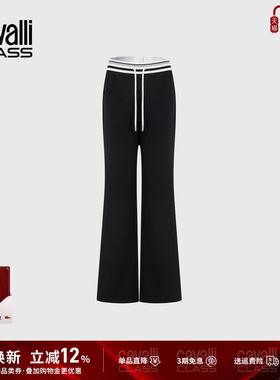 Cavalli Class卡沃利女士抽绳喇叭裤修身显瘦显高2026春季休闲裤