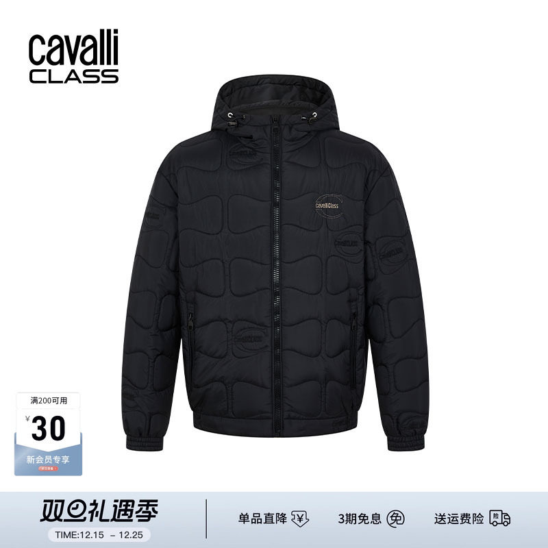CavalliClass加厚保暖连帽棉服