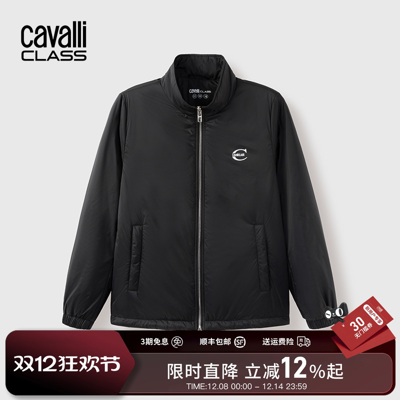 卡沃利秋冬立领l印花保暖棉夹克