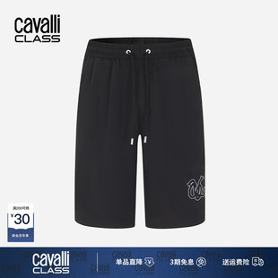 男士 刺绣运动休闲短裤 薄款 中裤 子 Cavalli 五分裤 Class卡沃利夏季