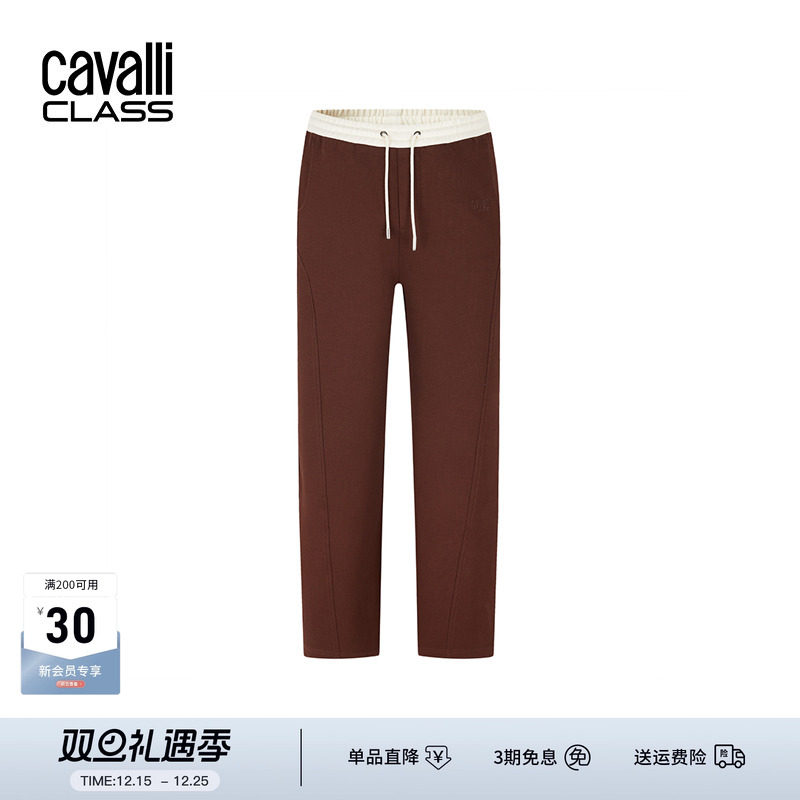 卡沃利女装高腰仿灯芯绒直筒裤