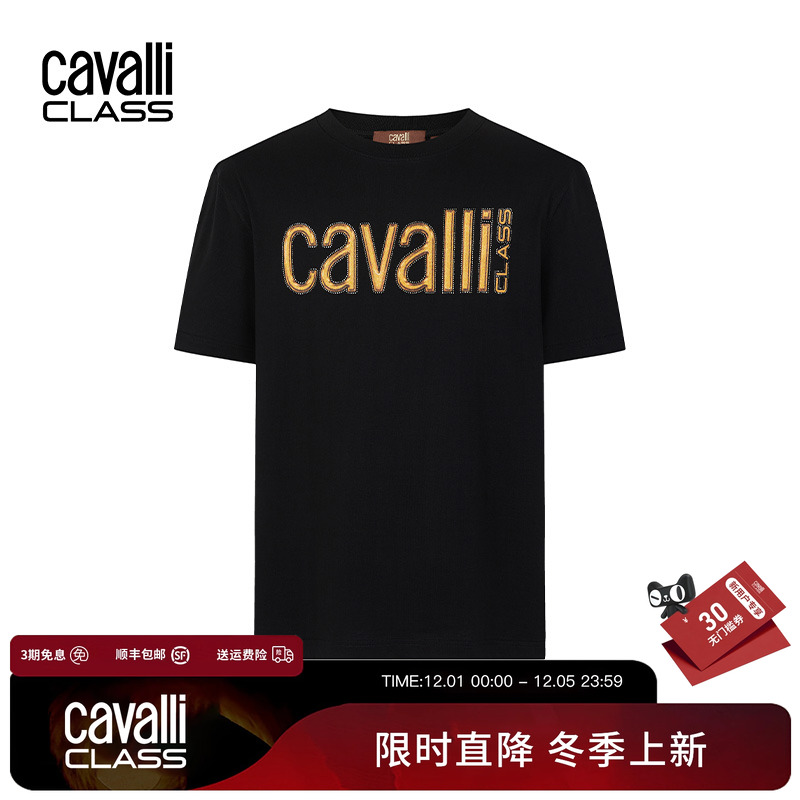 CavalliClass宽松数码印花T恤潮