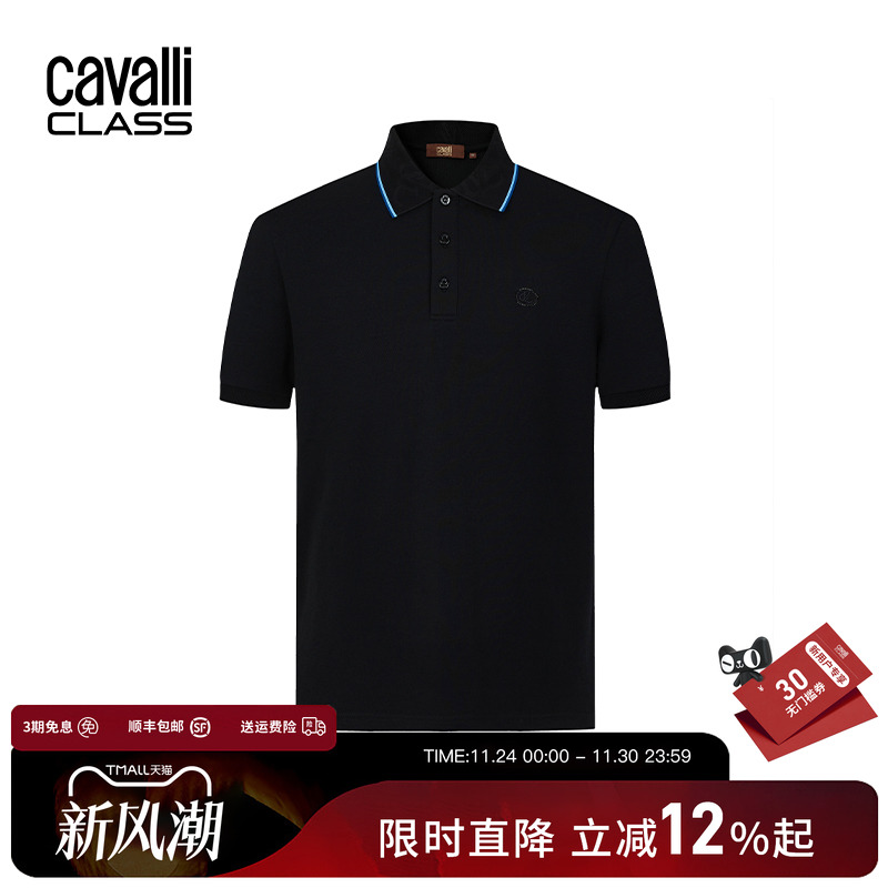 CavalliClass休闲刺绣小标POLO衫