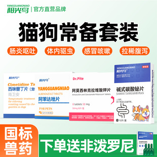 宠物猫狗常备四件套感冒药驱虫药支气管炎肠炎腹泻吐黄水感冒咳嗽