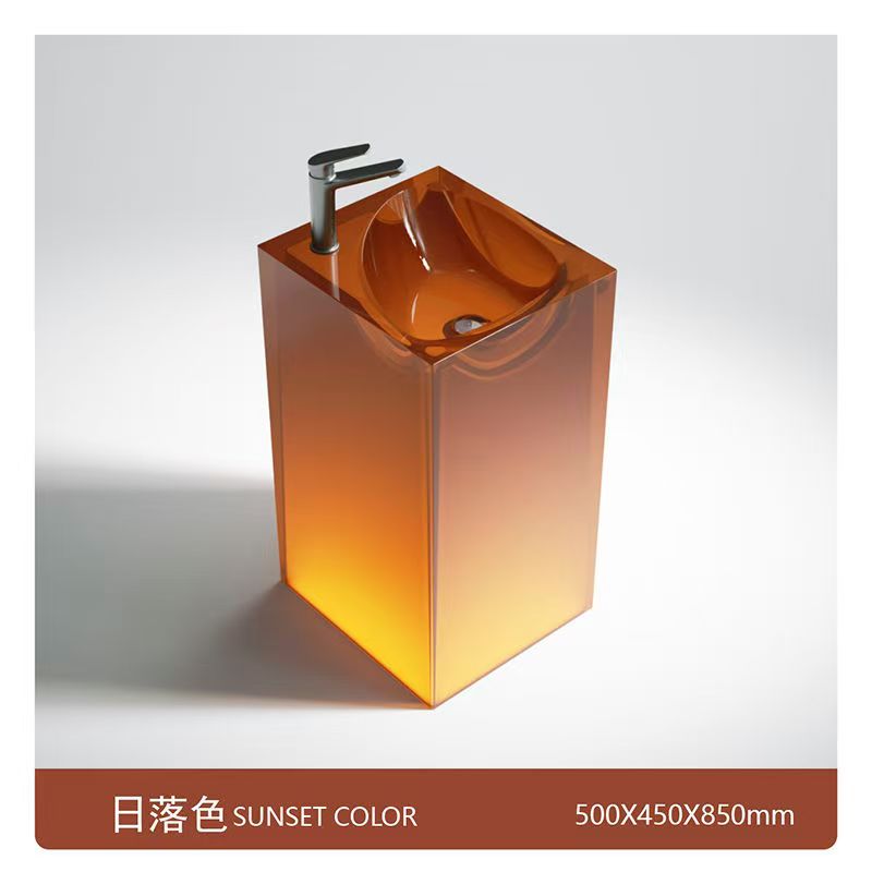 意大利同款透明彩色立柱盆