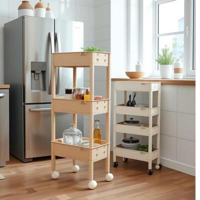 厨房塑料置物架落地多层果蔬菜架子菜篮子小推车菜筐收纳用品家用