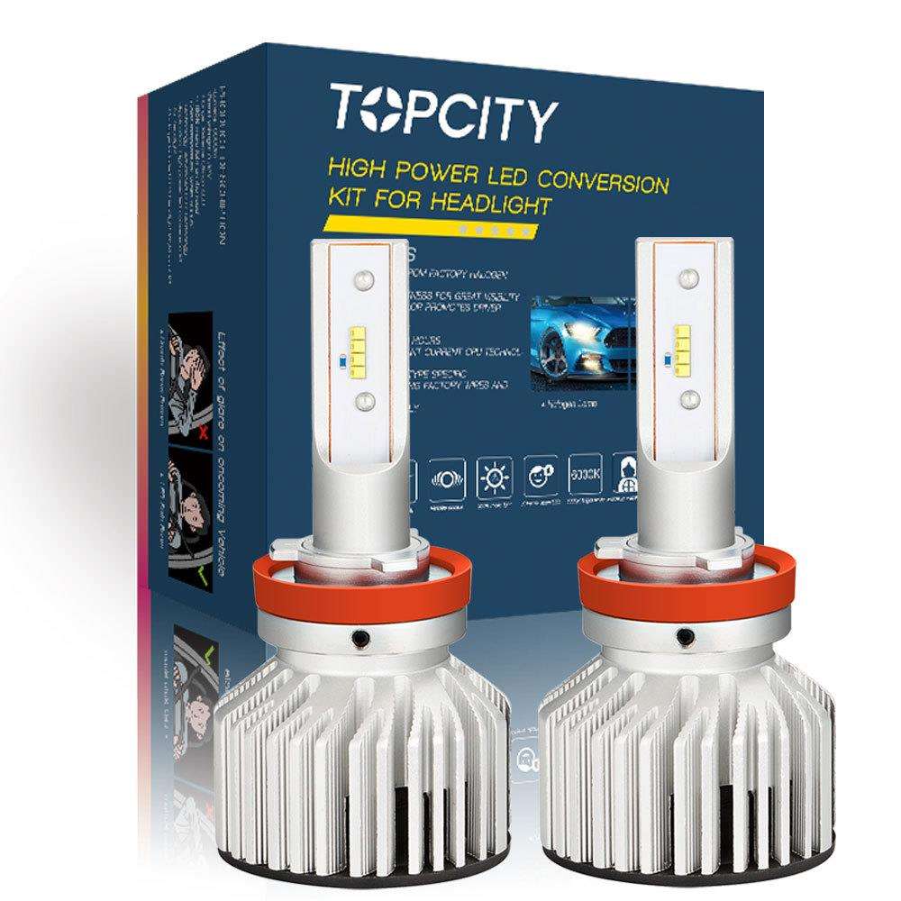 外贸出口H8/H9/H11 80W风扇汽车前照大灯LED汽车灯泡大功率灯