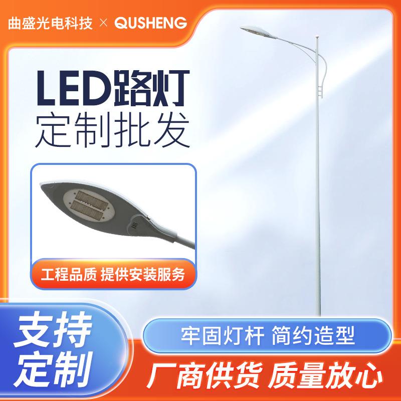 户外100W200W市电路灯5米6米8米路灯杆高杆led超亮新农村道路路灯