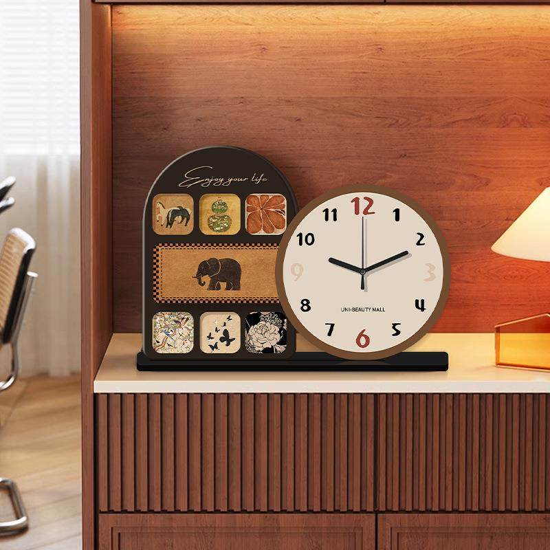 中古风桌面时钟摆台式摆件2025客厅高级感创意复古装饰小摆件座钟,金属材料及制品,金属加工件/五金加工件,淘宝优惠券,粉丝福利购,淘宝优惠卷