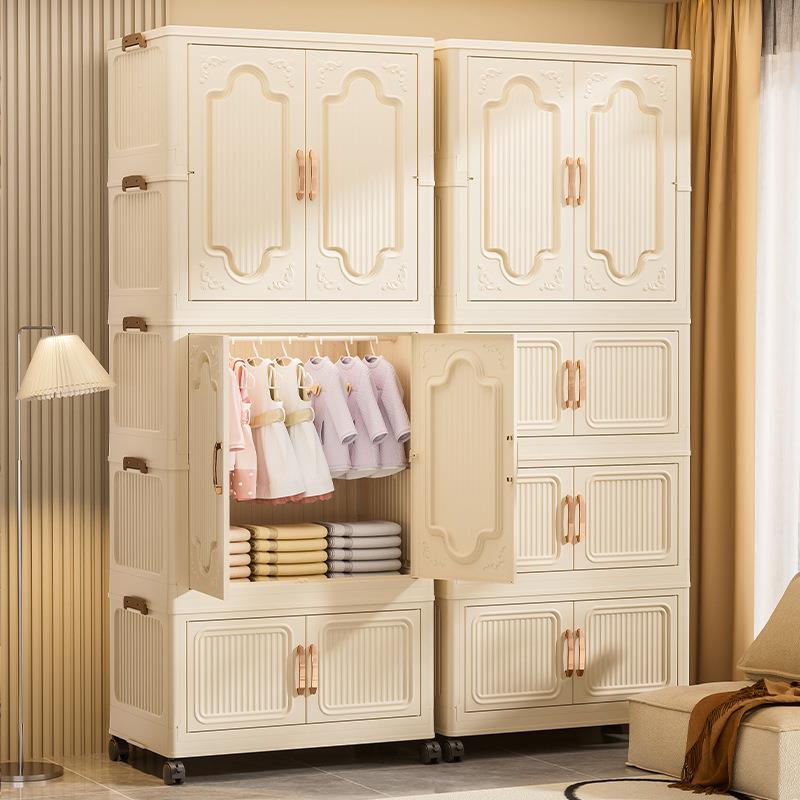 跨境宝宝衣柜免安装婴儿衣服收纳柜儿童卧室简易塑料小衣橱家用储