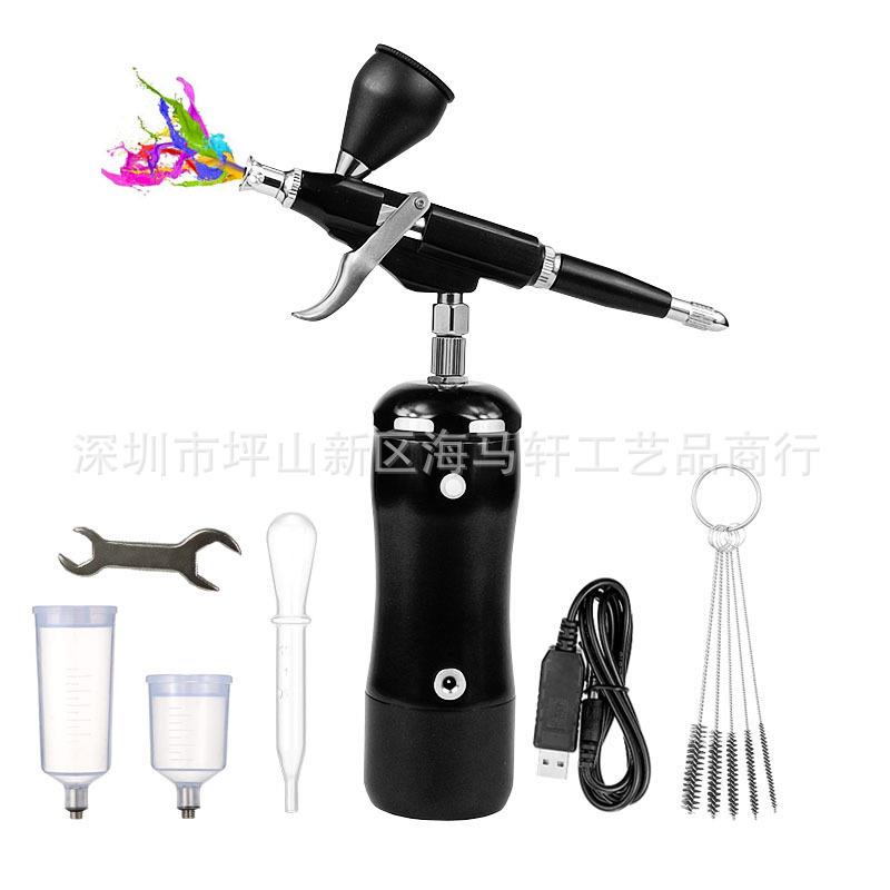 亚马逊 eaby热销自动停启充电式电动小喷笔气泵套装模型喷漆上色