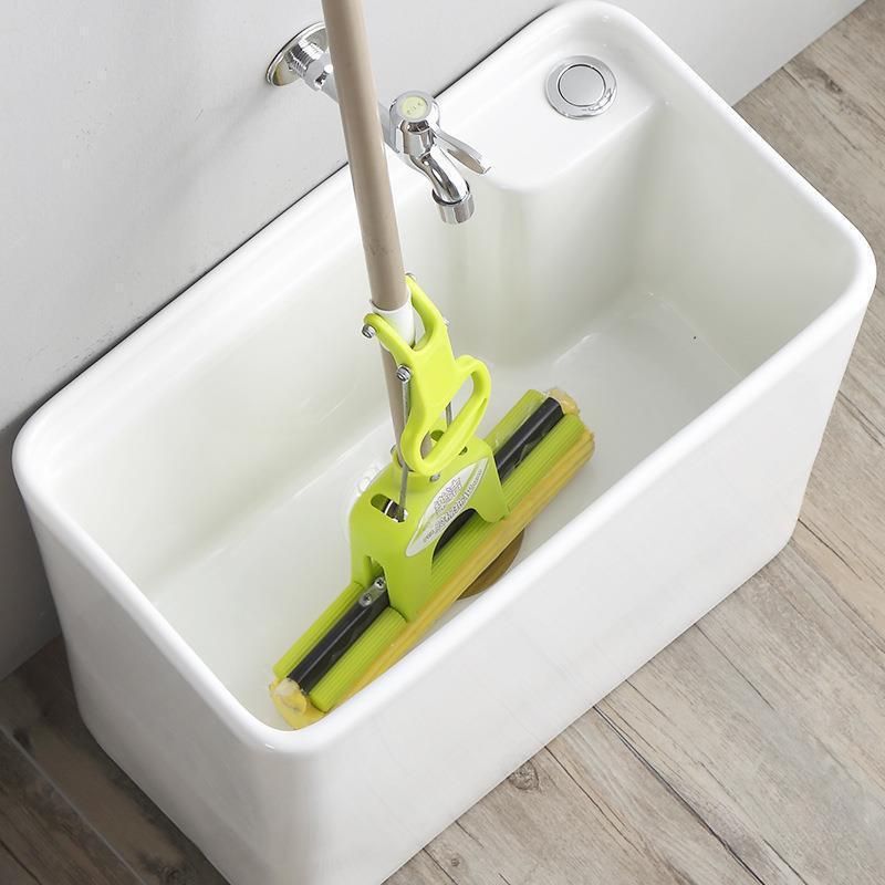 阳台陶瓷洗拖把槽池卫生间地盆大号拖布池落地式家用小号墩布池盆