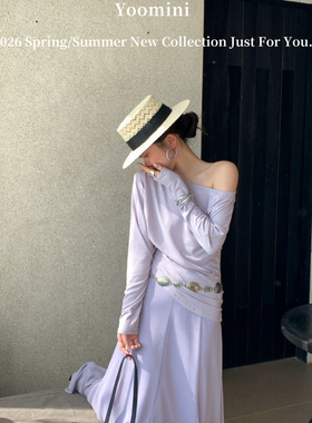 YOOMINI-弛感通勤针织长袖衫2026初春长袖T恤(OWENANA)Y11088-SY