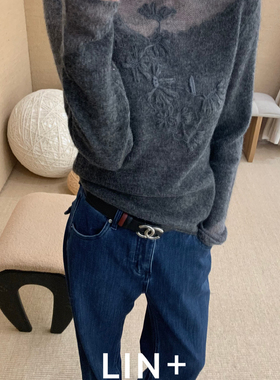 LIN+  -冬上新～绝搭冬日羊驼毛钩花透视叠穿针织衫（含31.3羊驼