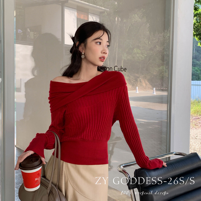 ZY GODDESS-种穿法不规则拼接设计高品质针织保暖毛衣（含30羊毛