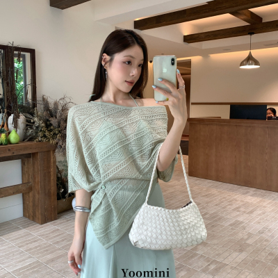 YOOMINI-计感海边度假风防晒遮肉针织衫+美背两件套套装Y11561-LY