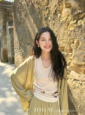 DIGM-春上新极简松弛感简约百搭纯色针织开衫DB19536