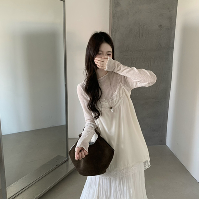 grapestone 葡萄籽-内搭背心温柔风叠穿蕾丝拼接吊带衫背心18023