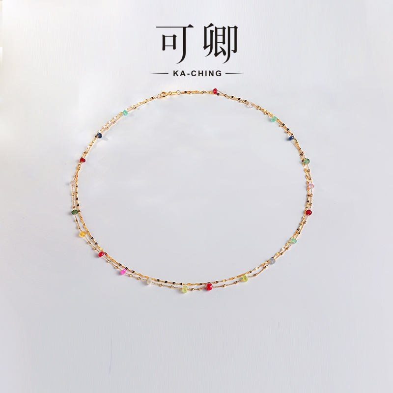 可卿珠寶多巴胺色藍寶石項鏈18k