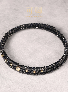 可卿珠宝 宁蓉 蓝宝石手镯18k金多层手饰彩宝正品手链女礼