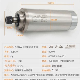 800W 1.5KW 2.2KW 5.5KW玉雕机主轴 高速主轴电机 3.0KW 昌盛