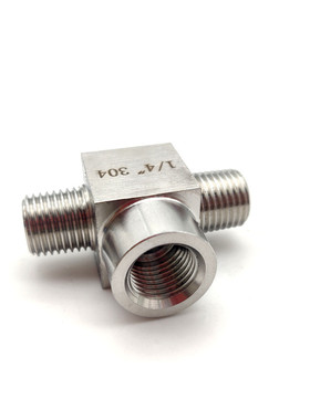 304不锈钢方体内内外三通DN15外螺纹转内丝接头高压内外丝三通1/4