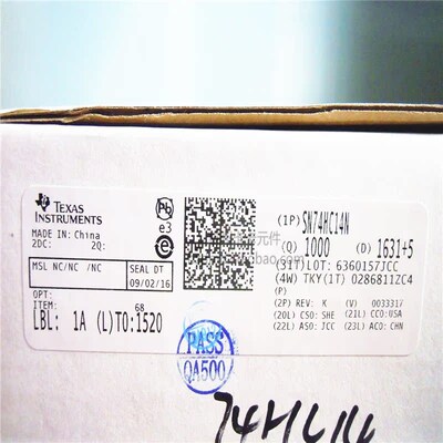 SN74HC14N 全新原装  DIP 直插