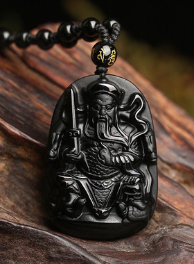 黑曜石吊坠玄武真武大帝佑圣真君吊坠玄天上帝挂件本命年护身符