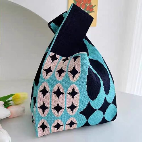 新款简约时尚托特包女伴手礼包手提包简约包水桶包飞织包针织包包