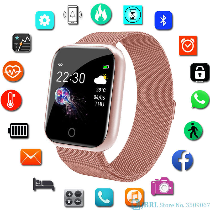 Women Stainless Smart Watch Men's Smartwatch for Android IOS