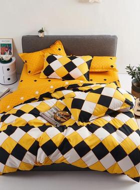 4 pcs bed sheets set beddings cotton flat sheet pillowcases