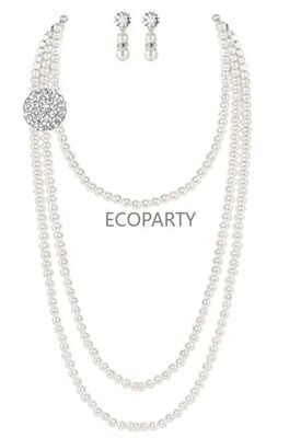1920s Gatsby Pearl Necklace Vintage Bridal Pearl Necklace Ea