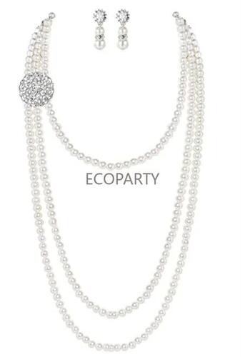 1920s Gatsby Pearl Necklace Vintage Bridal Pearl Necklace Ea