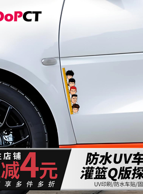 灌篮高手Q版卡通大头汽车贴纸电动摩托车身侧后窗B柱防水装饰贴画