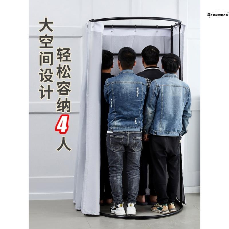 服装店展示架简易轻奢移动试衣间商场临时落地轨道折叠更衣室厂家