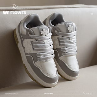 透气板鞋 软底耐磨增高面包情侣鞋 国潮休闲板鞋 flower小花鞋