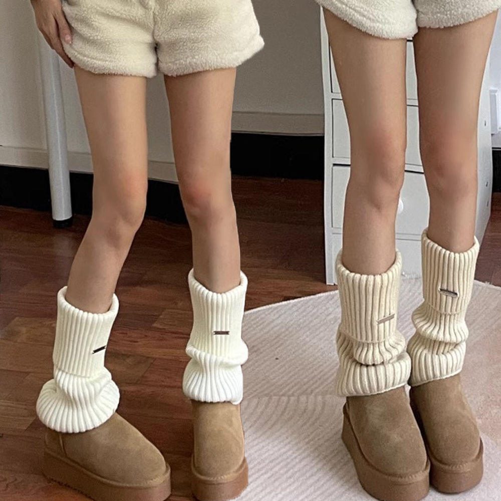 加厚金属宽松保暖秋冬针织日系袜套少女百搭jk堆堆鞋套辣妹小腿套