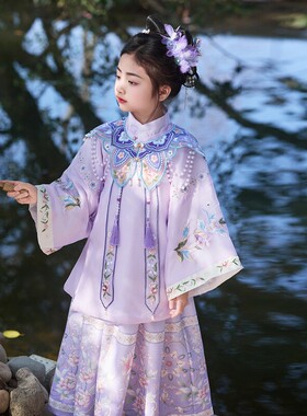汉服女童明制高端紫色2025新款国风春秋超仙气好看公主汉服古装