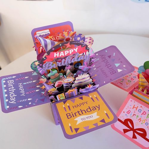 小红书ins风生日贺卡立体3D