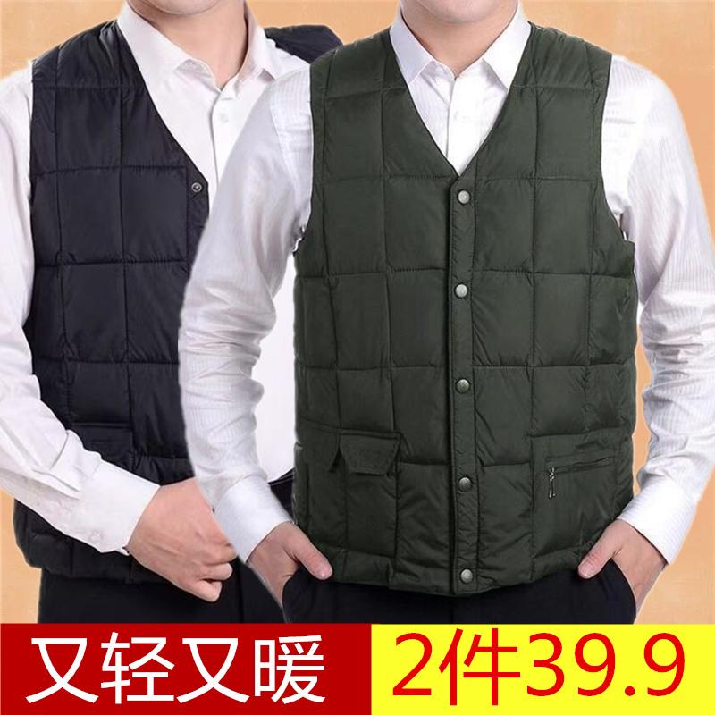 中老年加绒加厚保暖马甲羽绒棉
