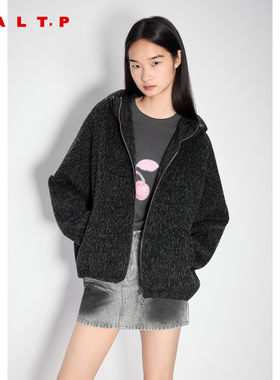 SALT.P可颜羊毛羊驼毛连帽毛呢外套女宽松2025冬季新款AC35310270