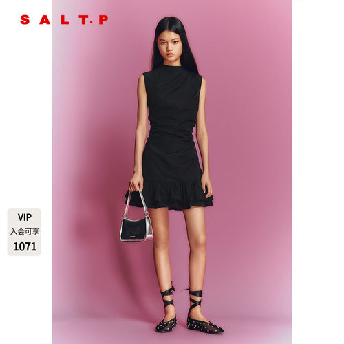 SALT.P可颜立领千金风短款无袖连衣裙女夏2026年新品AC36205160