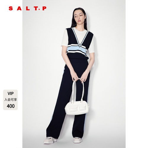 SALT.P可颜【明星同款】假两件短袖针织衫上衣女夏季AC34206600
