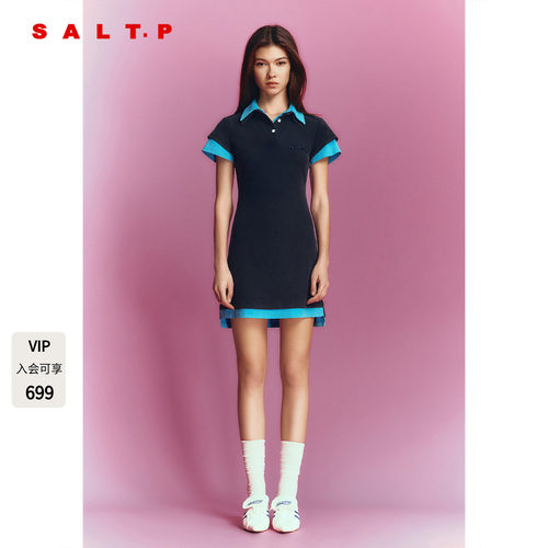 SALT.P可颜撞色假两件polo连衣裙短款2026夏季新款AC36205150