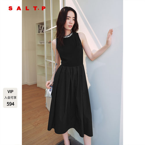 SALT.P可颜法式钉珠无袖连衣裙女夏季AC35205180