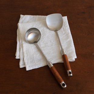 316不锈钢小锅铲花梨木柄迷你炒菜小铲子汤勺户外家用宿舍短柄铲