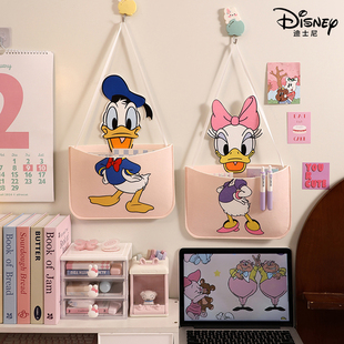 迪士尼授权可爱布艺收纳袋墙上挂袋宿舍门后杂物手机储物置物袋