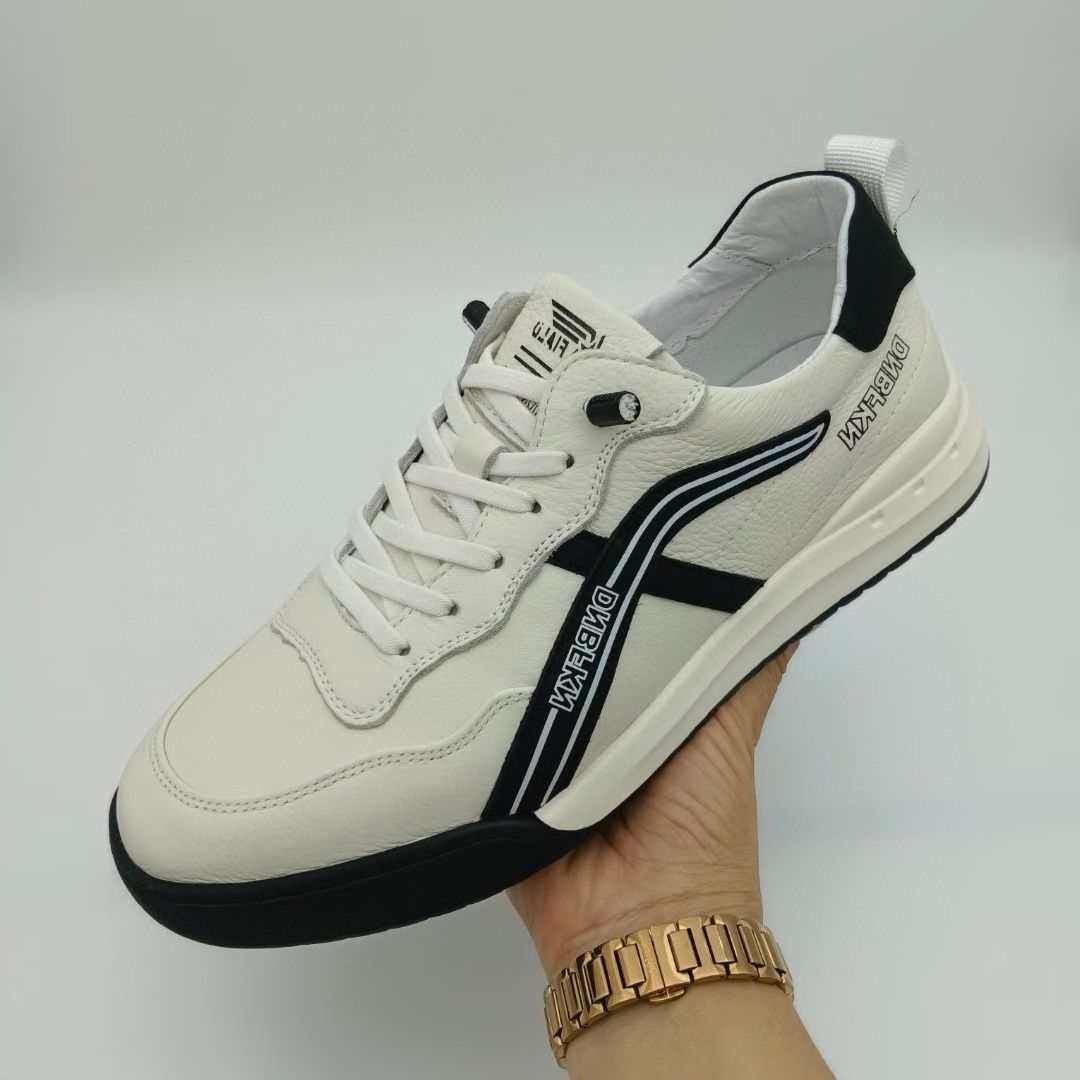 秋季新款休闲鞋男士四季软皮运动鞋阿甘鞋透气软底舒适